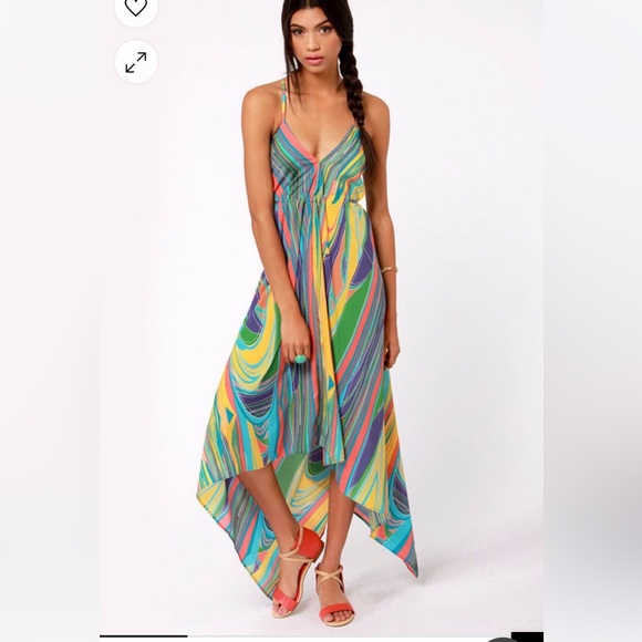 Lavand Dresses & Skirts - Lavand Miss-Marble-ous Multi Print Midi Dress